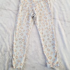 Girls gold glitter, cheetah print leggings